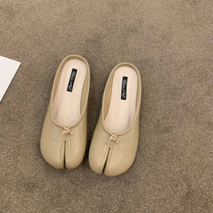 split toe vegan leather ballet flats