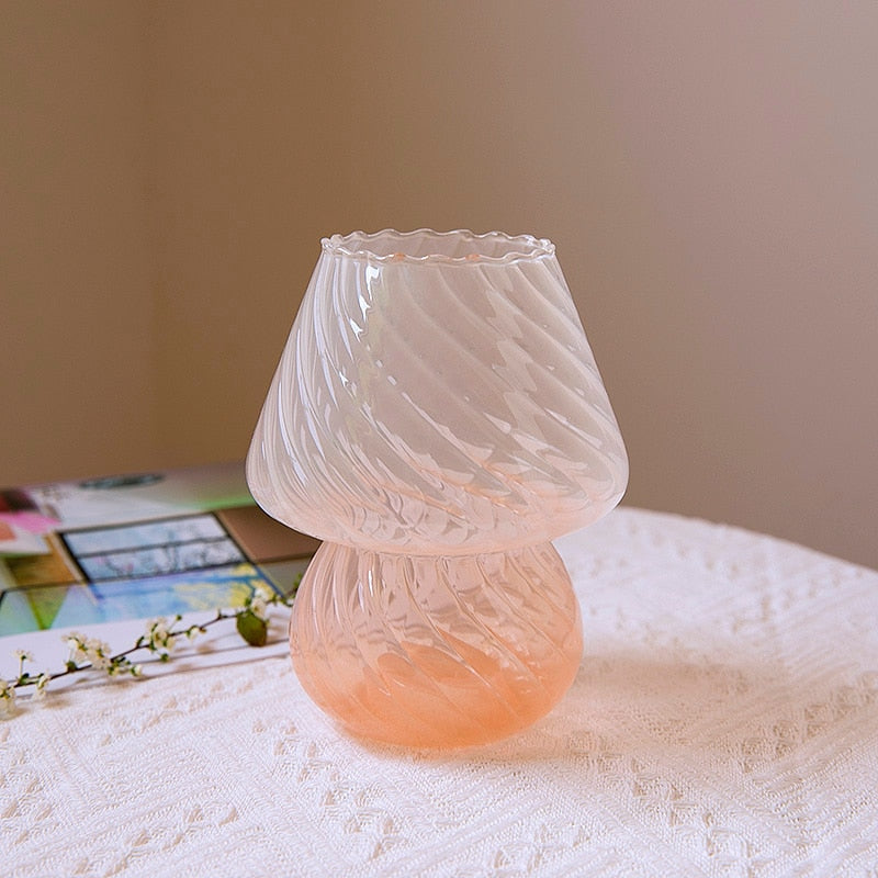 striped baby mushroom vase