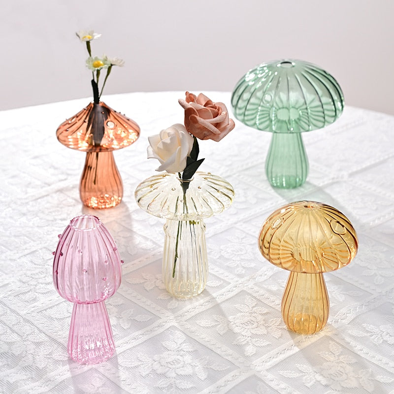 glass toadstool vase