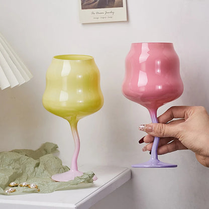 Macaron Shaped Colored Coupe Goblet