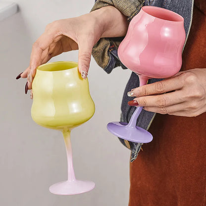 Macaron Shaped Colored Coupe Goblet