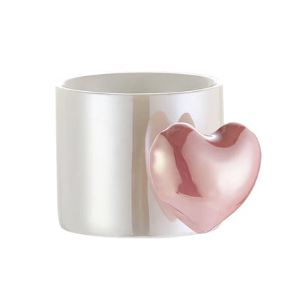 Heart Shape Handle Large Ceramic Mug