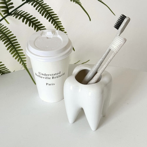 milky toothbrush holder