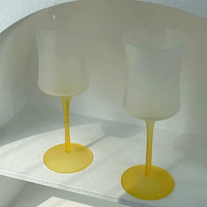 dipped frosted glasses set of two
