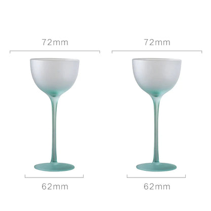 dipped frosted glasses set of two