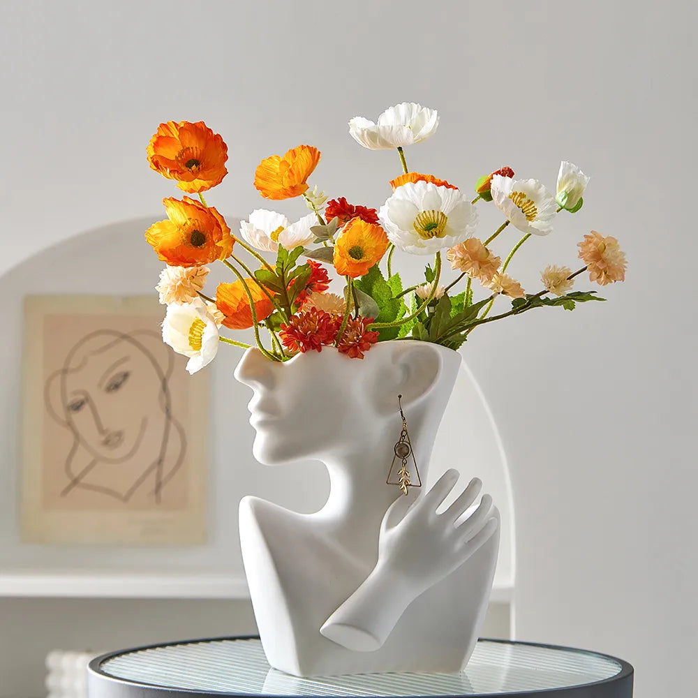 Abstract Portrait Decorative Vase