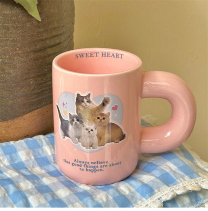 love heart kitty mug