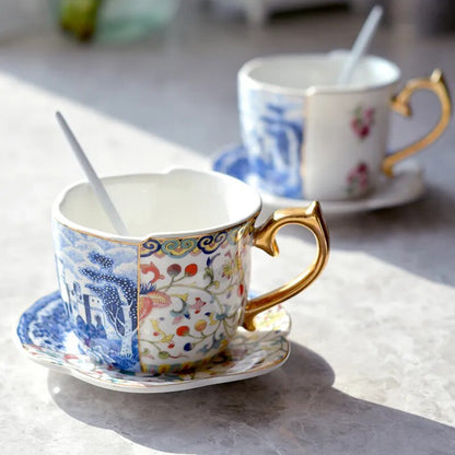 "Enchanted Garden" Ceramic Mug and Saucer