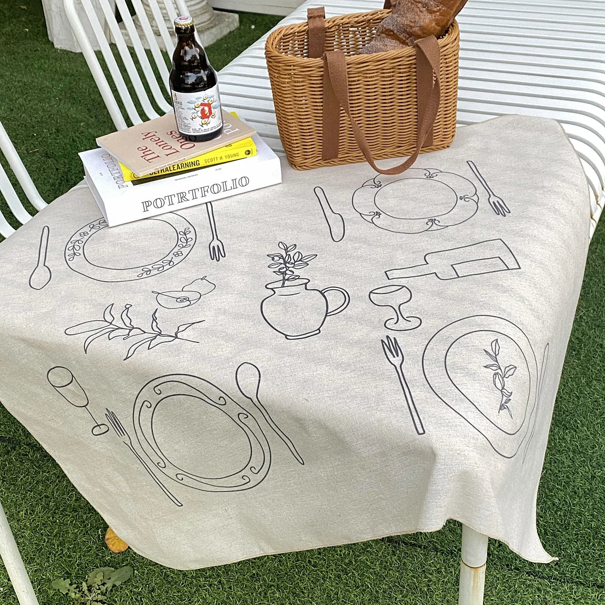 one night in paris linen tablecloth