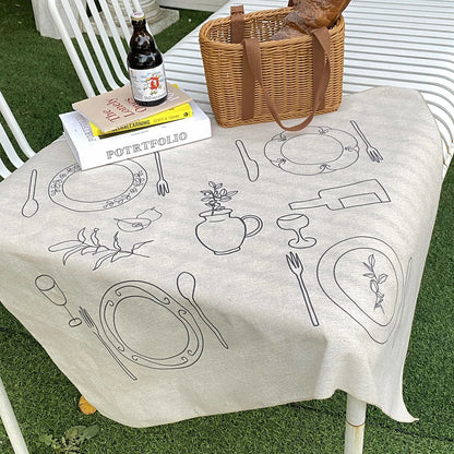 one night in paris linen tablecloth