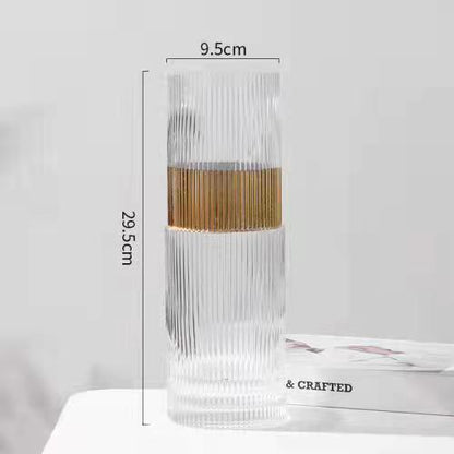 Ribbed Decorative Glass Vase