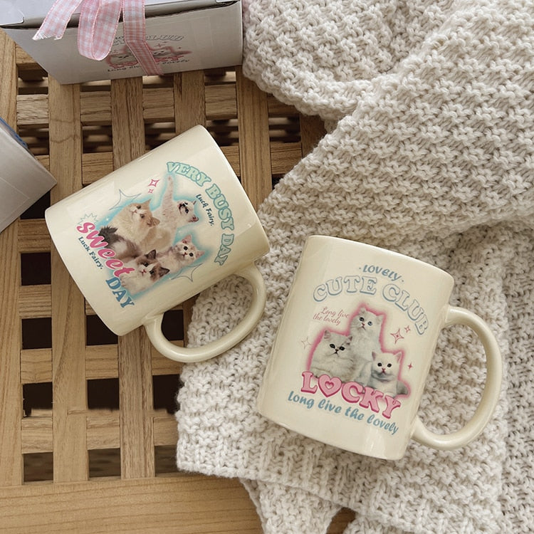 love heart kitty mug