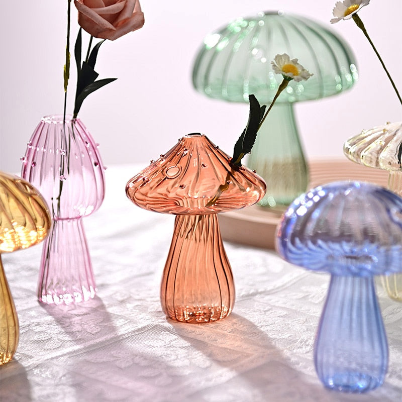 glass toadstool vase