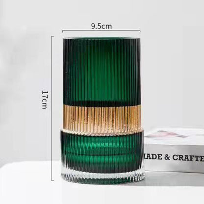 Ribbed Decorative Glass Vase