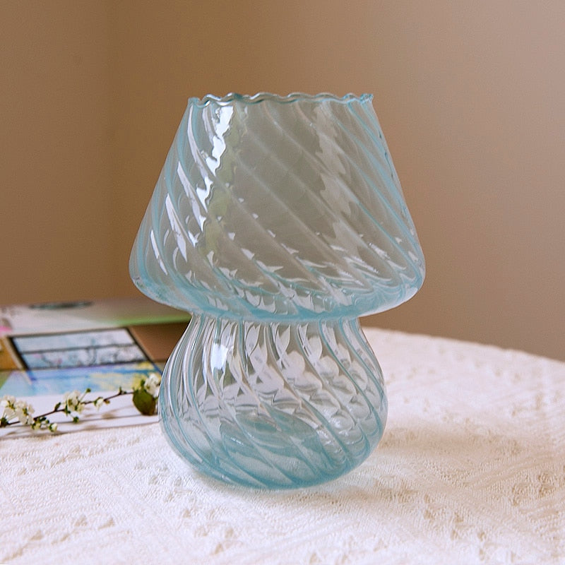 striped baby mushroom vase