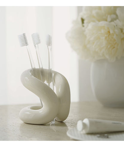 ceramic curve mirror + brush holder