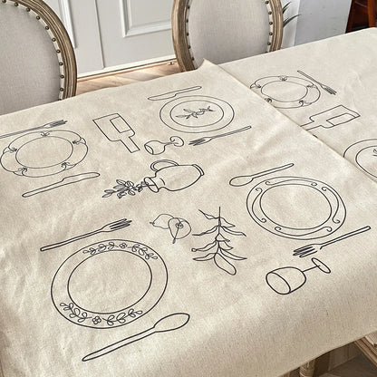 one night in paris linen tablecloth