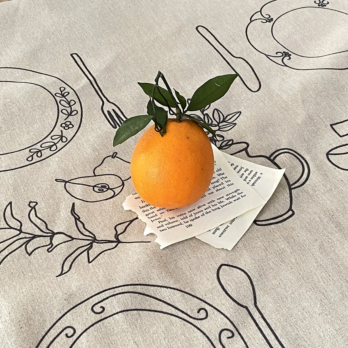 one night in paris linen tablecloth