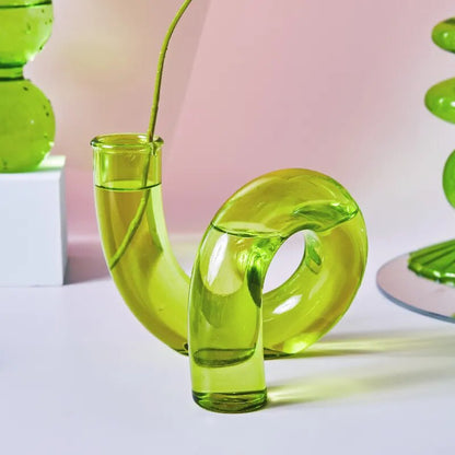 Green Decorative Candle Holder Vases