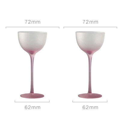 dipped frosted glasses set of two
