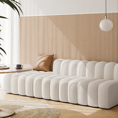 Minimalista Recliner Sofa Bed, Nordic Lambswool and Wooden Frame