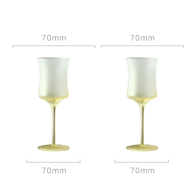 dipped frosted glasses set of two