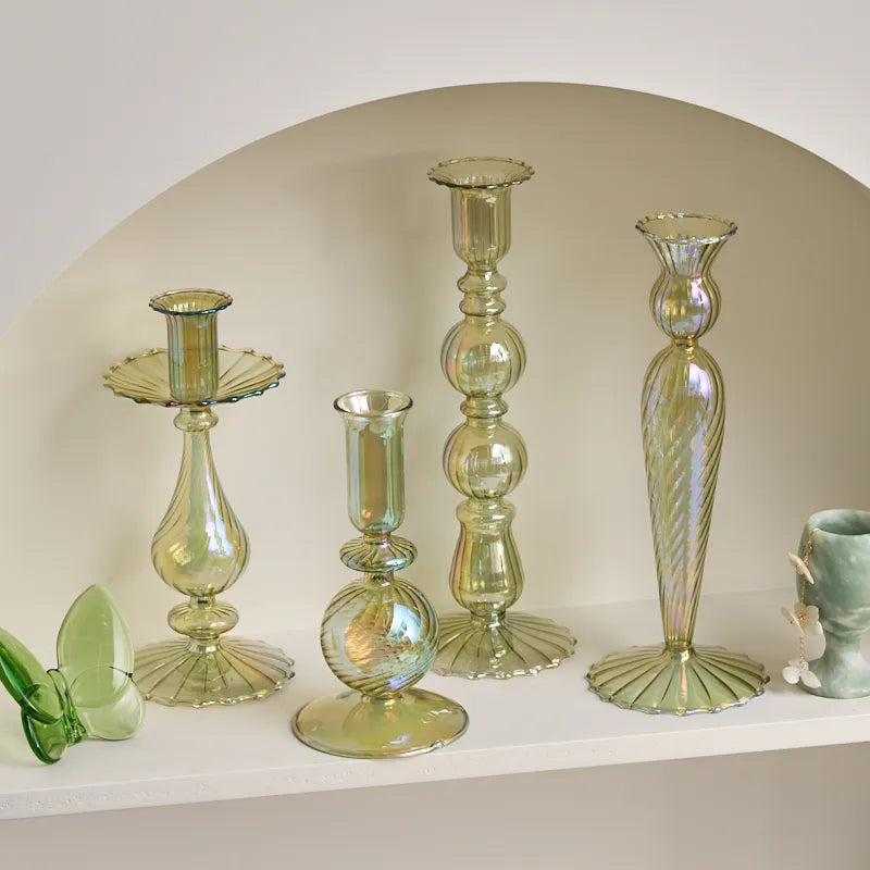 Green Decorative Candle Holder Vases