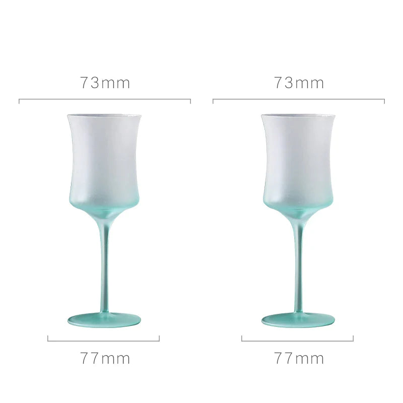 dipped frosted glasses set of two
