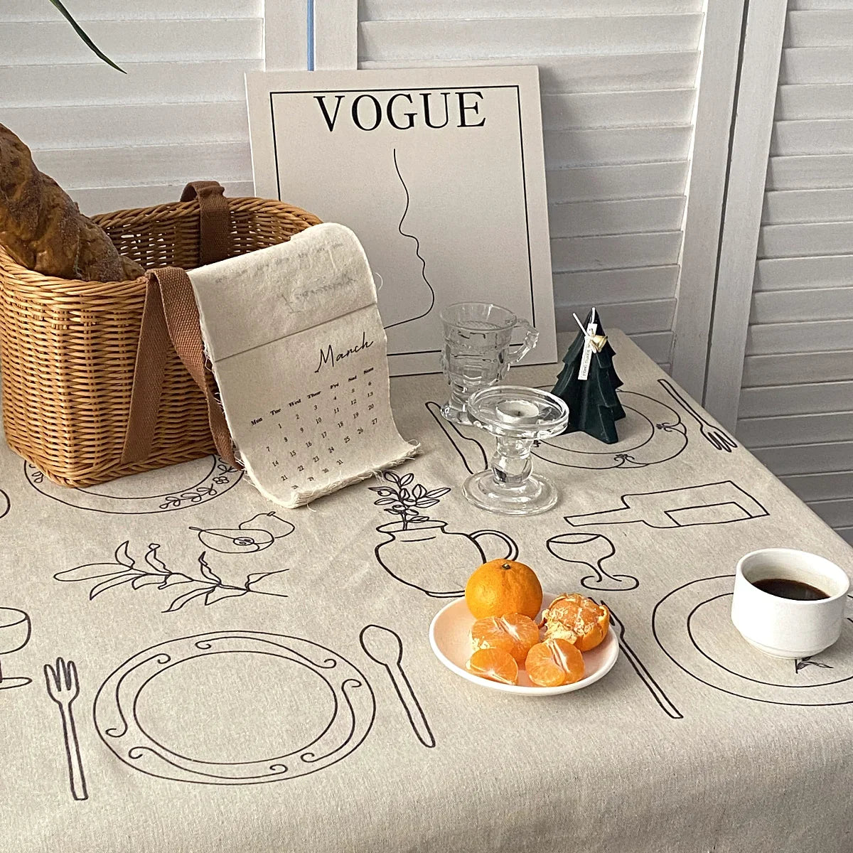 one night in paris linen tablecloth