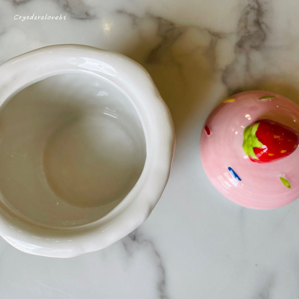 strawberries + cream trinket box