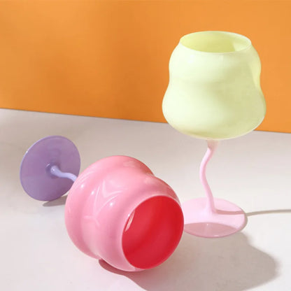 Macaron Shaped Colored Coupe Goblet