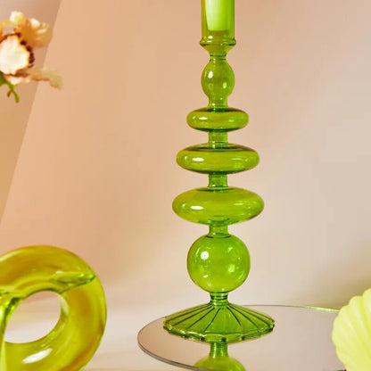 Green Decorative Candle Holder Vases