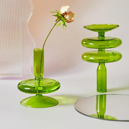 Green Decorative Candle Holder Vases