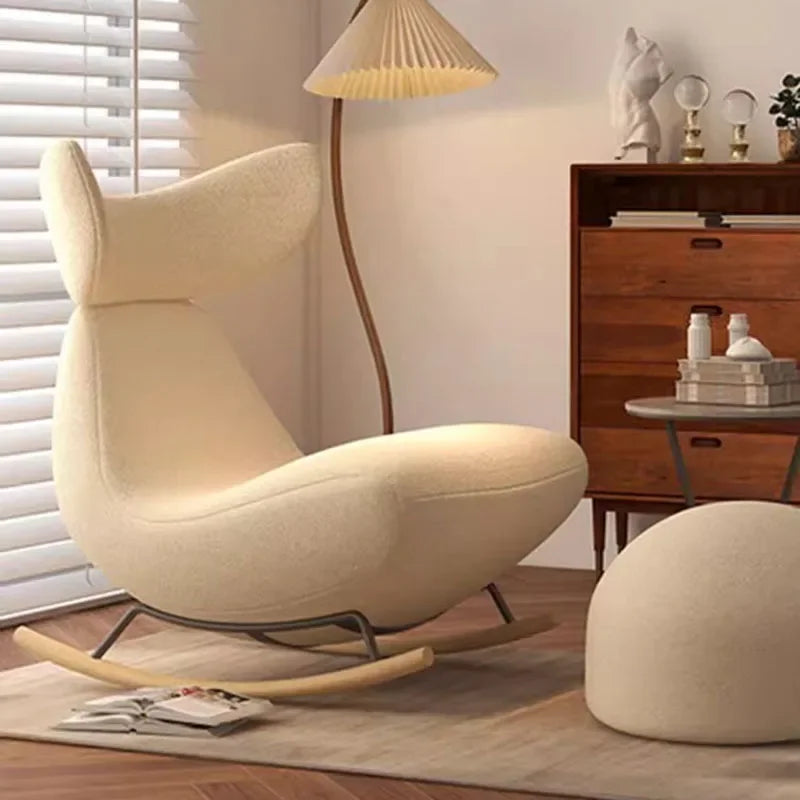 Fluffy White Living Room Chair