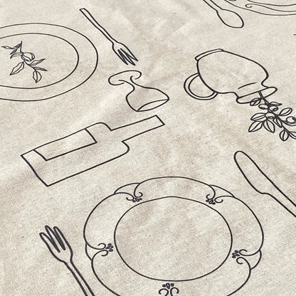 one night in paris linen tablecloth