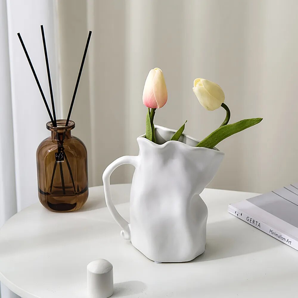 Irregular Kettle Ceramic Decorative Vase