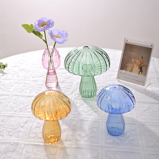 glass toadstool vase