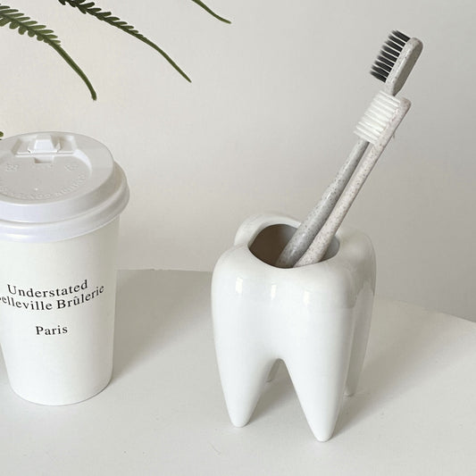 milky toothbrush holder