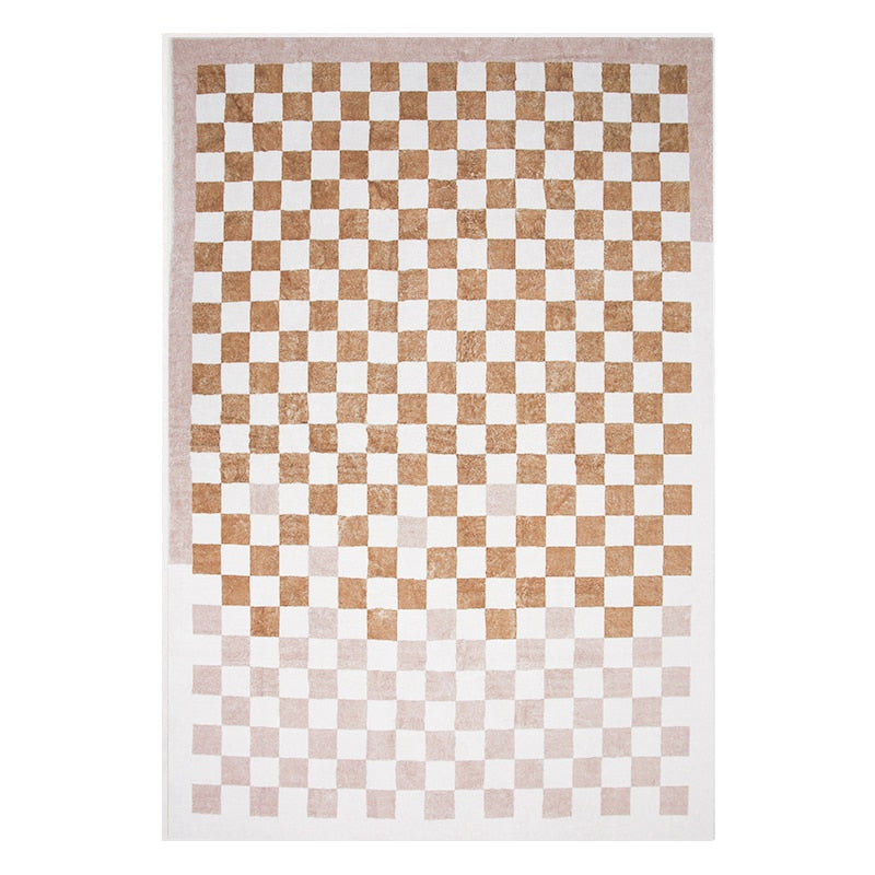 chocolate checker rug