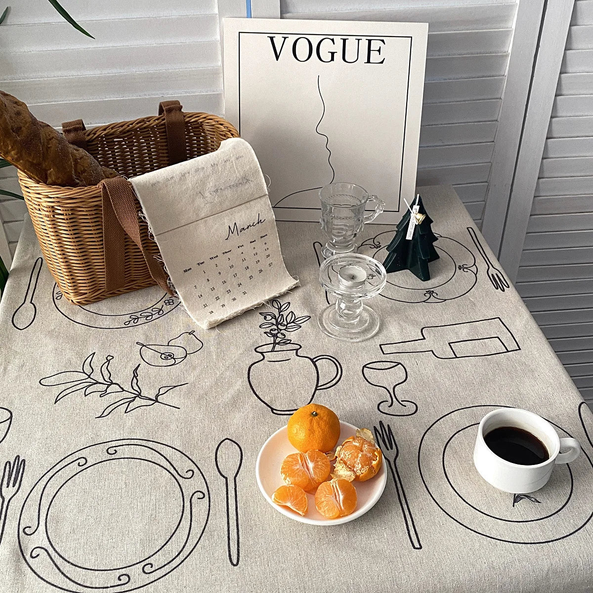 one night in paris linen tablecloth