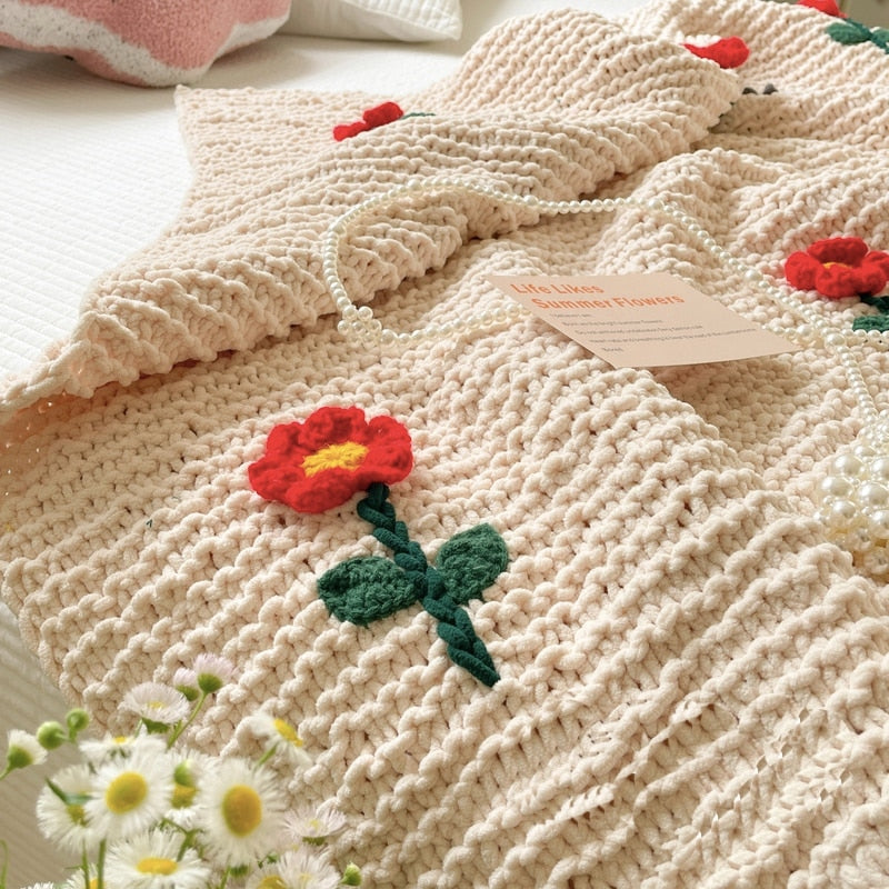 flower pop crochet blanket