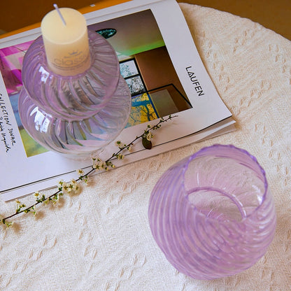 striped baby mushroom vase