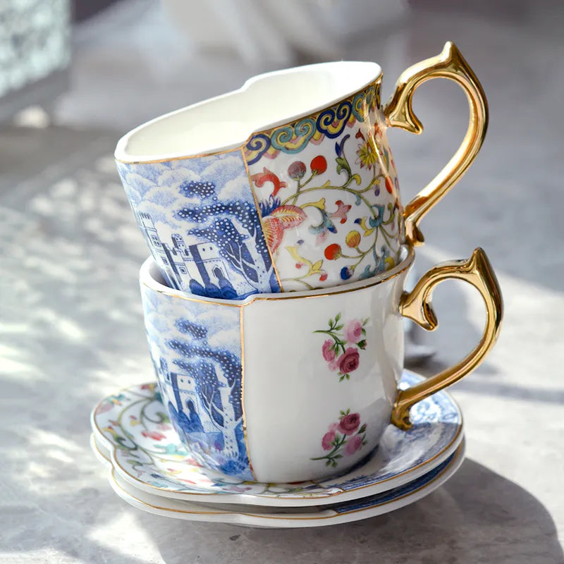 "Enchanted Garden" Ceramic Mug and Saucer