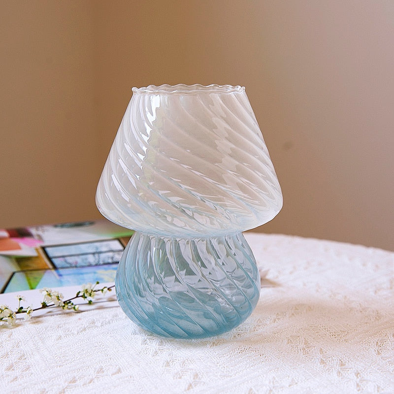 striped baby mushroom vase