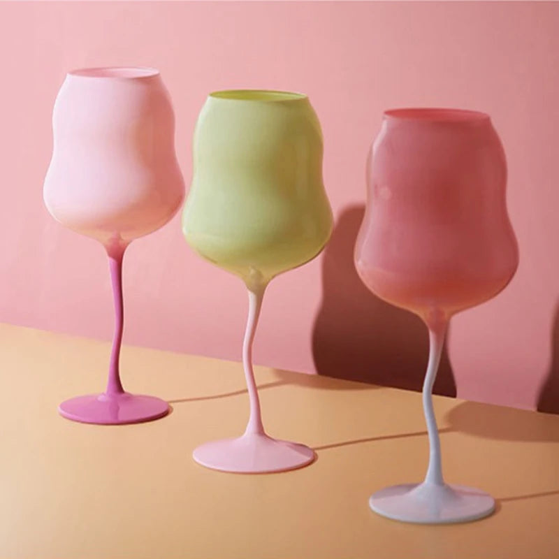 Macaron Shaped Colored Coupe Goblet