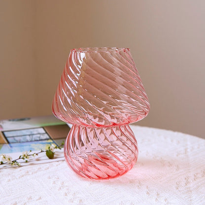 striped baby mushroom vase