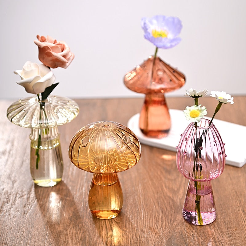 glass toadstool vase