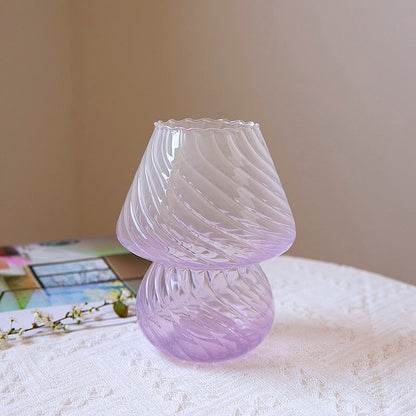 striped baby mushroom vase