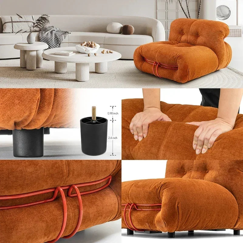 Hippo-Shaped Cashmere Sofa Set