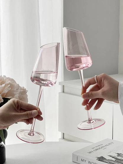 “Whispering Blush” Crystal Champagne Glass